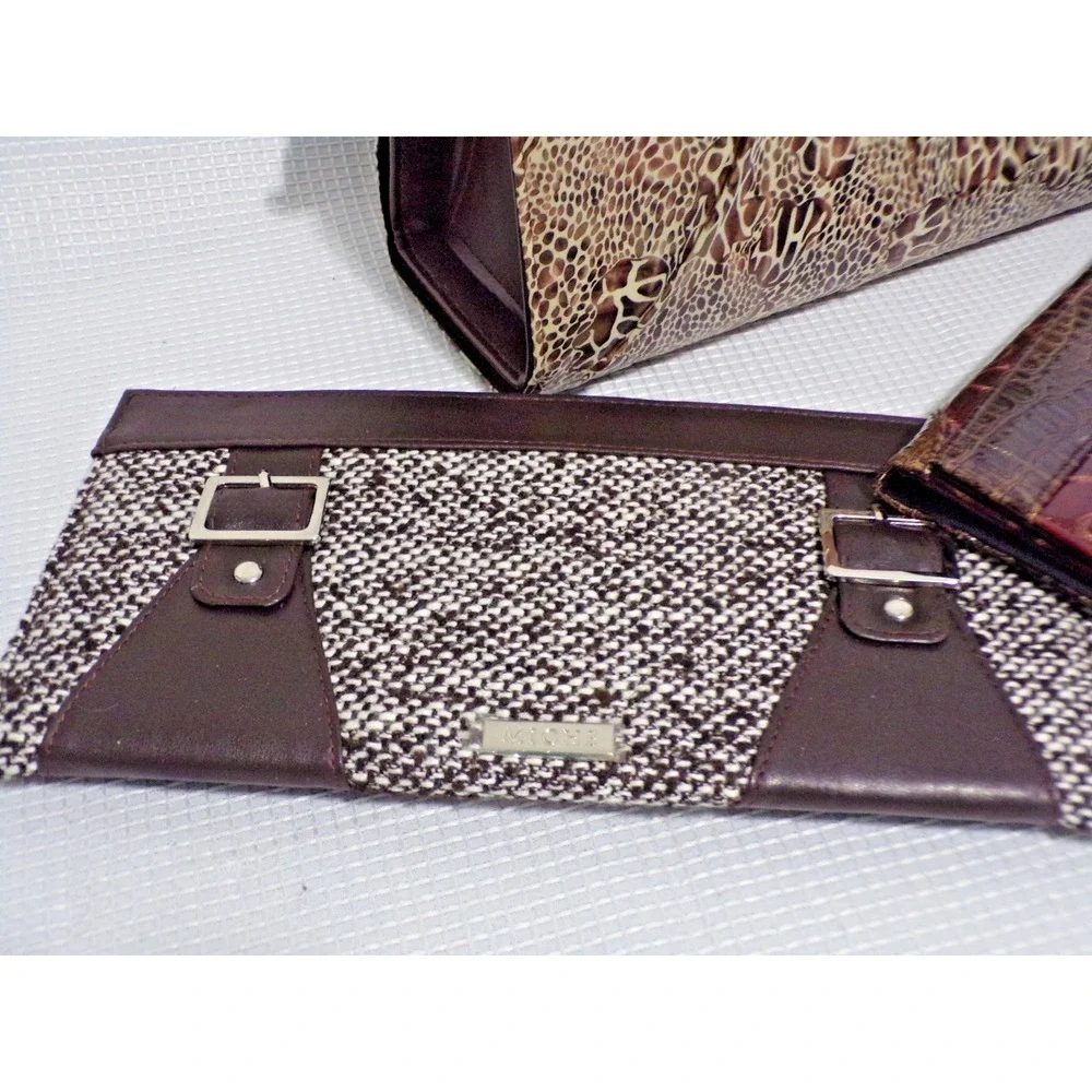 Miche Classic Brown w/Silver Chain Accents Handbag‎ 3 Skins Tweed Bronze Brown